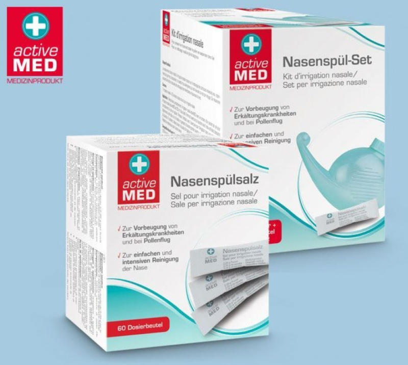 ACTIVE MED Nasenspül Set Nasenspülsalz Online von HOFER wogibtswas at