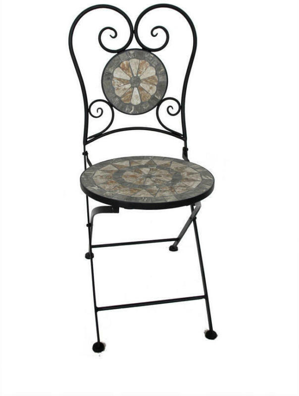 Gartensessel in Metall, Stein, Keramik Schwarz