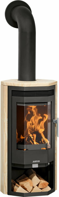 Kaminofen „Usedom“, Dauerbrand, Sandstein, schwarz beige, schwarz | Sandstein
