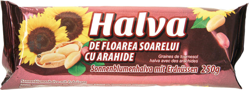 Sonnenblumenhalva mit Erdnüssen