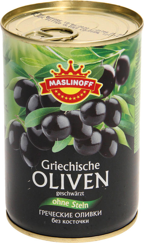 Griechische Oliven ohne Stein, geschwaerzt