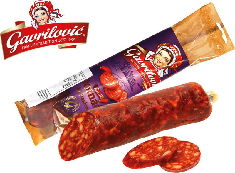 Rohwurst nach Art einer Plockwurst