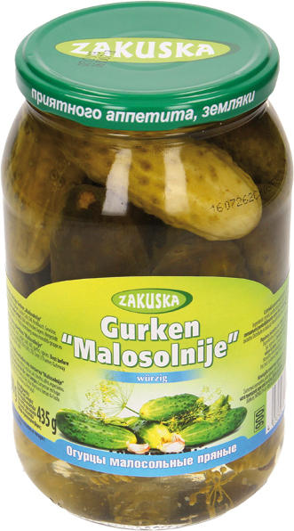 Eingelegte würzige Gurken