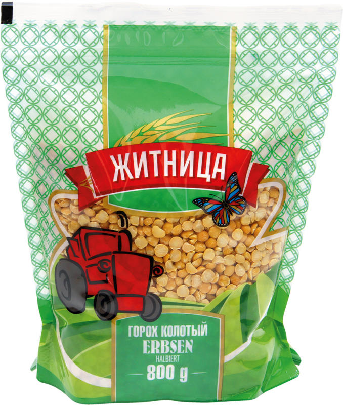 Erbsen halbiert