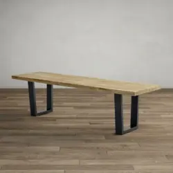 Sitzbank 'Kayla', aus Eiche, natur/schwarz