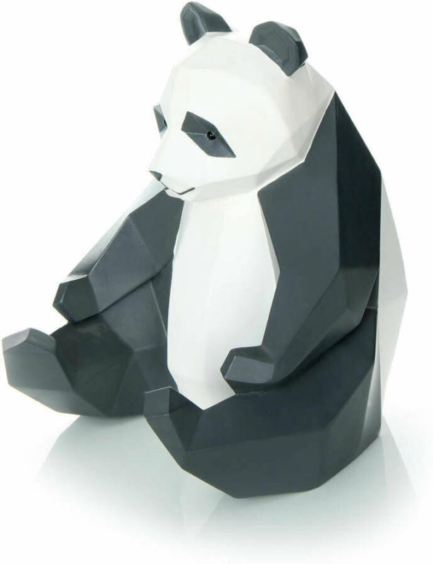 Skulptur „Panda 110“, weiß/schwarz