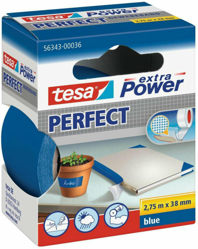 Extra Power Gewebeband, blau, 38 mm 38 mm | blau