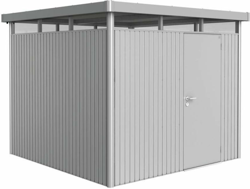 Gerätehaus „HighLine H4“, 275x275x222 cm, Standardtür 275x275x222 cm | silber-metallic | Standardtür