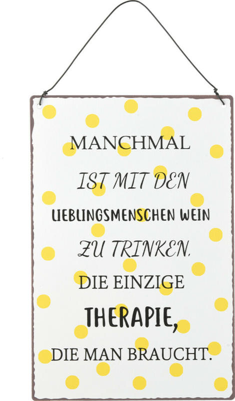 Kleines Metallschild mit Spruch (Nur online)