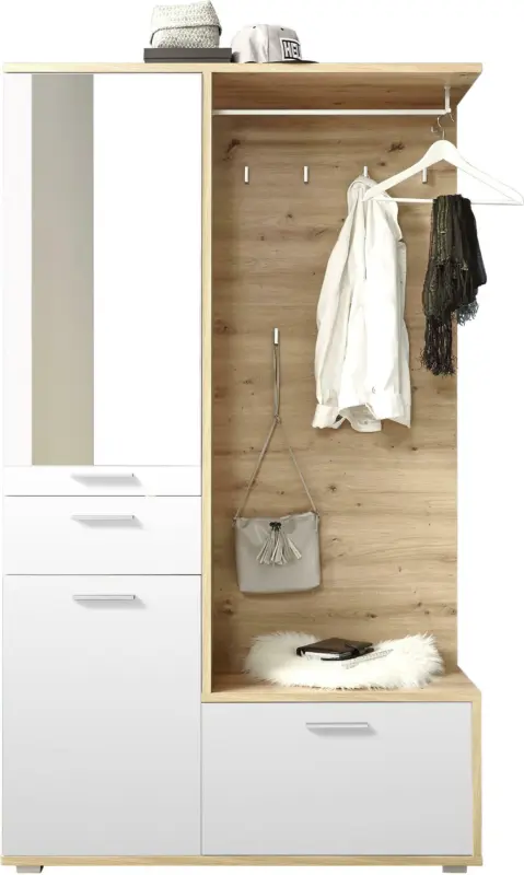 Garderobe 'Entra' , wei&szlig;, eiche