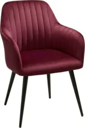 Stuhl aus Samt in Magenta