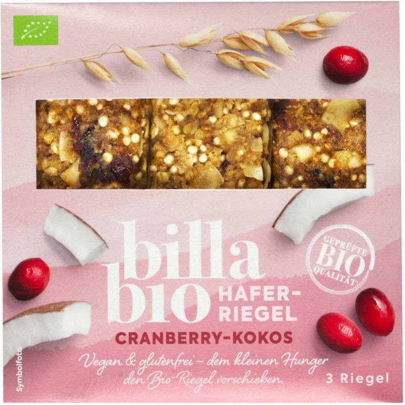 BILLA Bio Cranberry-Kokos Haferriegel