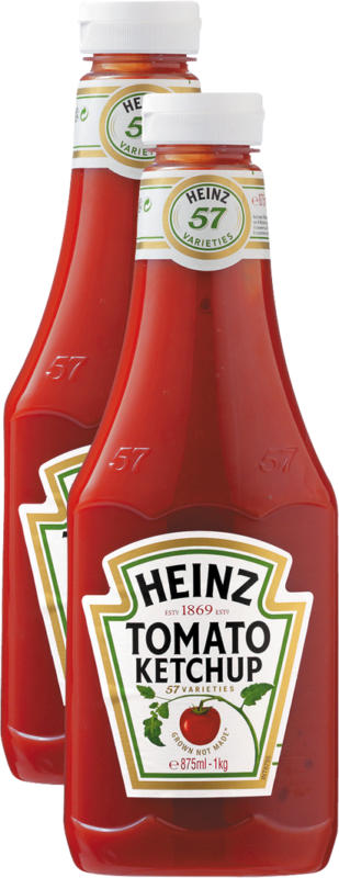 Heinz Tomato Ketchup, 2 x 1 kg
