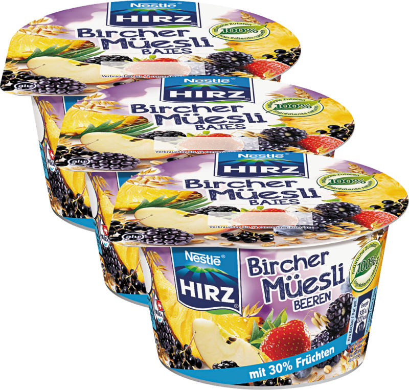 Hirz Birchermüesli, Beeren, 3 x 190 g