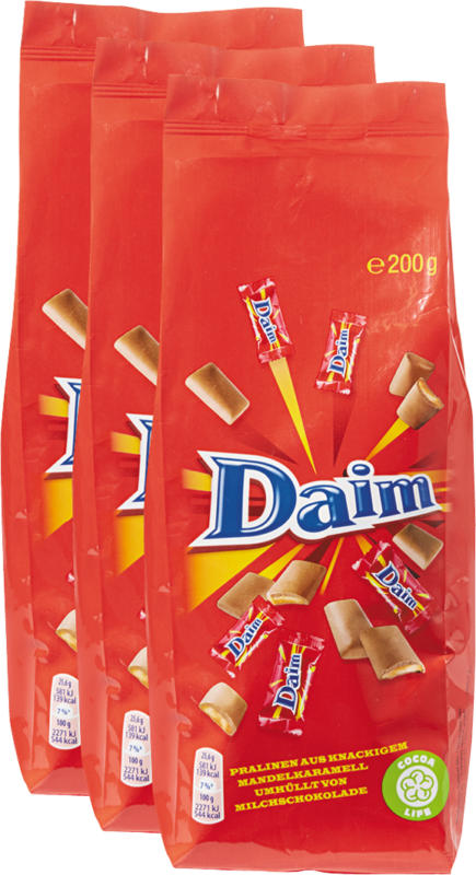 Barrette di cioccolato Daim mini, 3 x 200 g