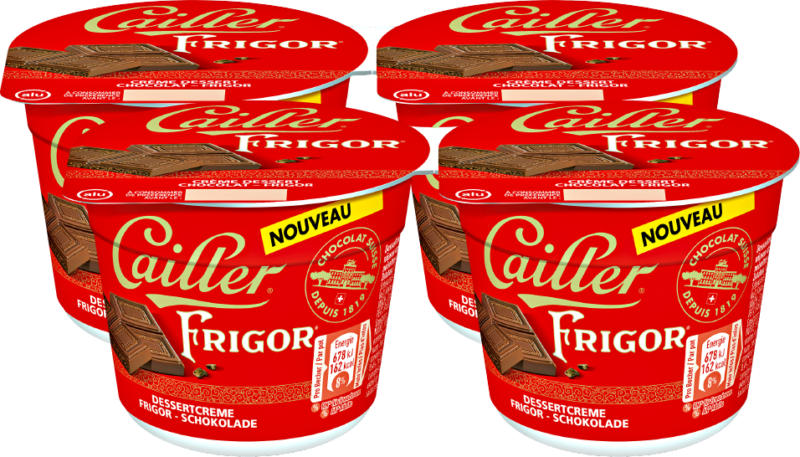 Crème dessert Chocolat Cailler, Frigor, 4 x 100 g