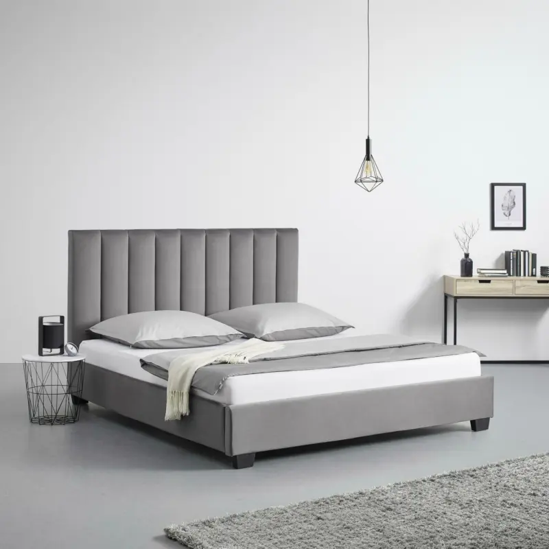 Polsterbett 'Clara', c.a180x200cm, grau