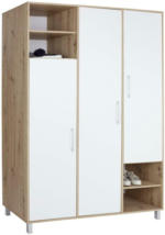 Möbelix Kleiderschrank mit Fächern 147cm Box, Weiß/Eiche Dekor