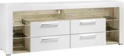 Lowboard in Weiß/Eichefarben
