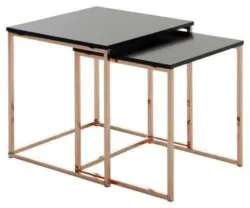 Satztisch 'Cala', 2-er Set, schwarz