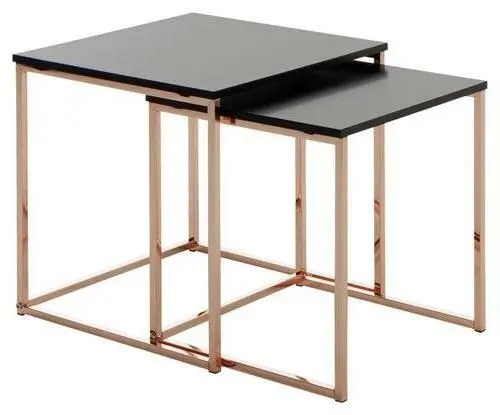 Satztisch 'Cala', 2-er Set, schwarz