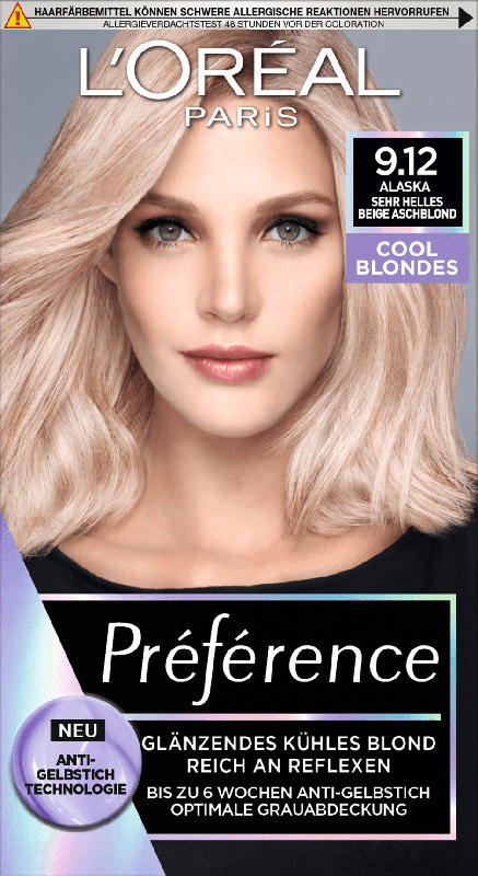 L'Oréal Paris Préférence Haarfarbe Cool Blondes Alaska 9.12