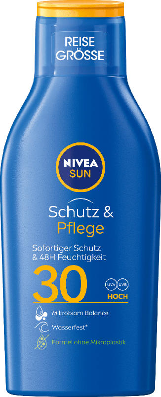 NIVEA SUN Sonnenmilch Schutz & Pflege, LSF 30, Reisegröße