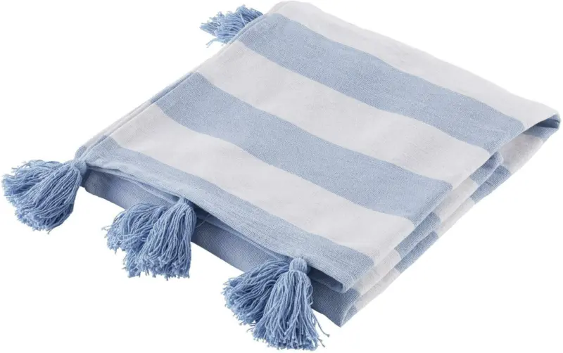 Decke Lilly in Blau/Weiß ca. 125x150cm