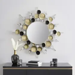 Spiegel 'Penny' Ø ca.100cm, schwarz