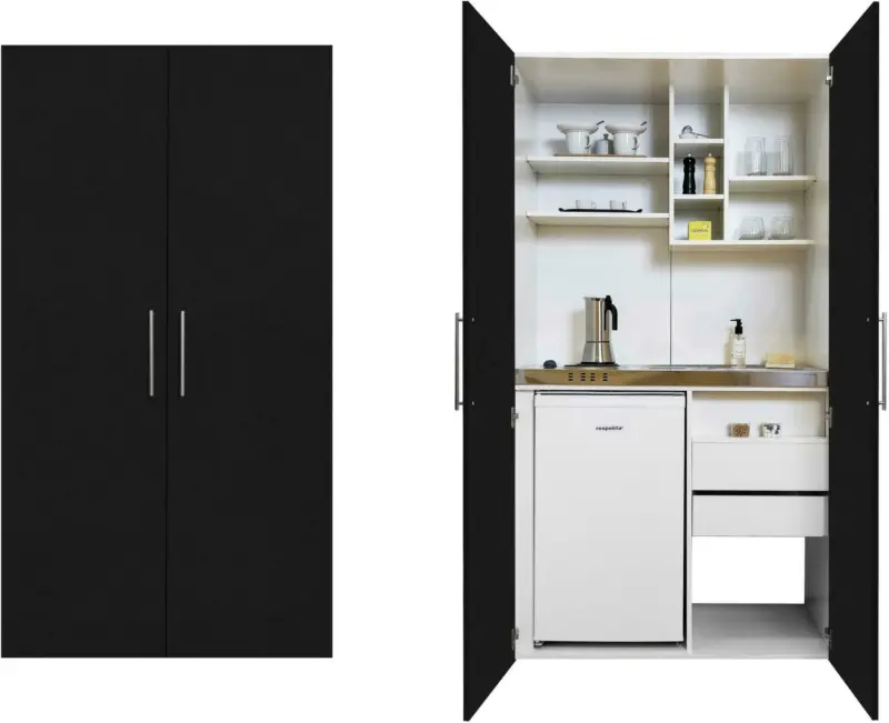 Schrankküche 'Economy' , schwarz