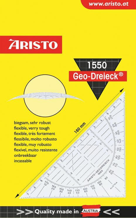 ARISTO Geodreieck ”1550” biegsam transparent