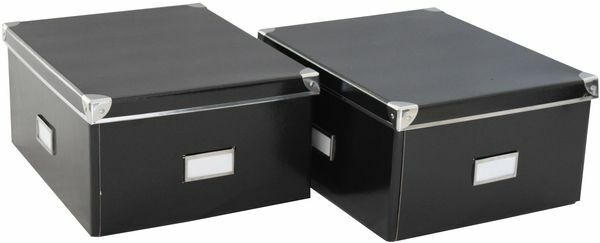 PAGRO Maxiboxen 36 x 28,5 x 17 cm 2 Stück schwarz