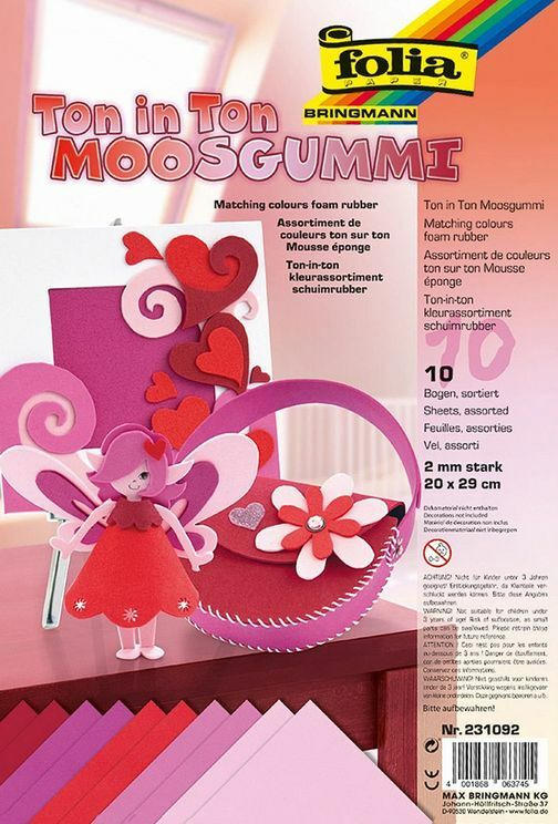 FOLIA Moosgummi ”Ton in Ton” 10 Bögen 20 x 29 cm rot