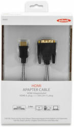 EDNET HDMI/DVI-Kabel vergoldet ”A ST/DVI-D ST” 2 m