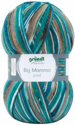 GRÜNDL Wolle ”Big Mamma print” 400 g petrol/braun/weiß