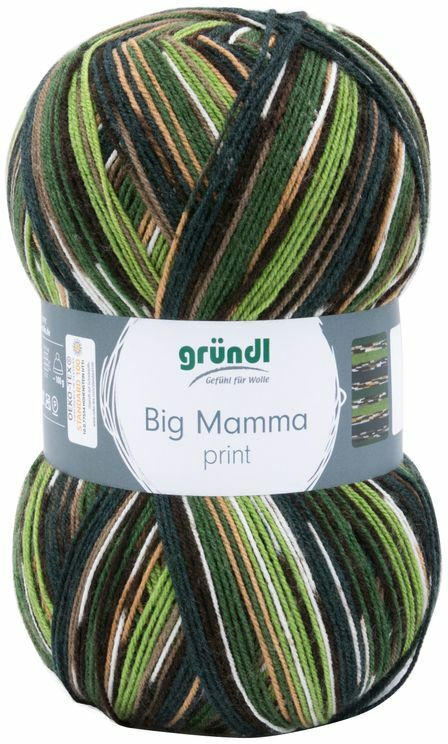 GRÜNDL Wolle ”Big Mamma print” 400 g grün/braun/weiß