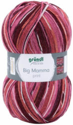 GRÜNDL Wolle ”Big Mamma print” 400 g weinrot/rosa/weiß