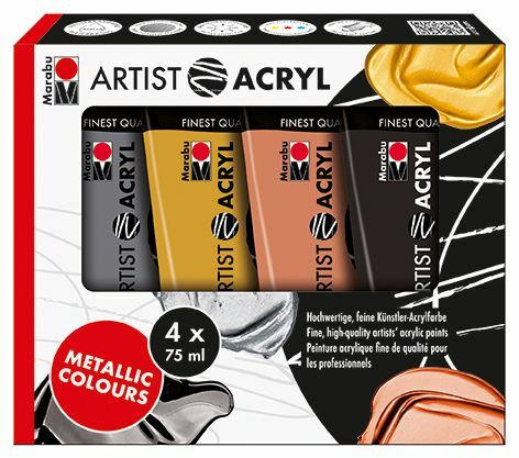 MARABU Acrylfarben Set ”Artist -Metallic” 4 x 75 ml mehrere Farben