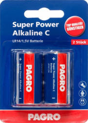 PAGRO Batterie ”Super Power Alkaline C” 2 Stück