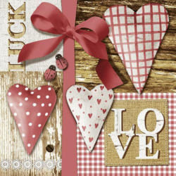 PAPSTAR Servietten ”Luck & Love” 20 Stück 1/4-Falz 33 cm x 33 cm