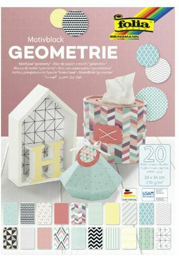 FOLIA Motivblock ”Geometrie” 24 x 34 cm 20 Blatt bunt