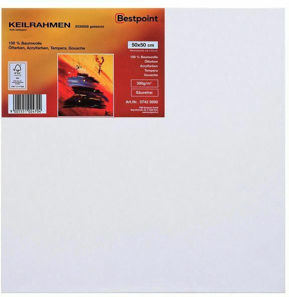 BESTPOINT Keilrahmen 50 cm x 50 cm weiß