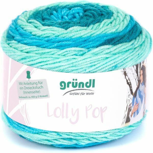 GRÜNDL Wolle ”Lollypop” 150 g hellblau/türkis