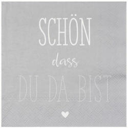 Servietten ”Schön dass du da bist” 33 x 33 cm 20 Stück grau