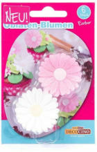 PAGRO DISKONT DEKOBACK essbare Oblaten-Blumen 6 Stück rosa/weiß