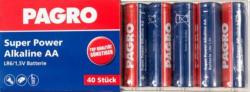 PAGRO Batterie ”Super Power Alkaline AA” 40 Stück