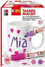 PAGRO DISKONT MARABU Kids Tassen-Malset ”Mia” inkl. 2 Porcelain-Glas Painter