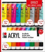 PAGRO DISKONT MARABU Acrylfarben-Set ”Effect” 18 x 36 ml mehrere Farben
