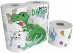 PAGRO DISKONT Toilettenpapier ”Dinos” 3-lagig 4 Stück weiss