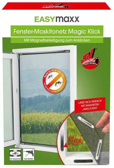 EASYMAXX Fenster-Moskitonetz "Magic Klick" schwarz